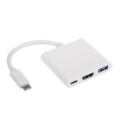Hub USB Akyga AK-AD-57 USB type C (m) / USB 3.0 A (f) / USB type C (f) / HDMI (f) 20cm