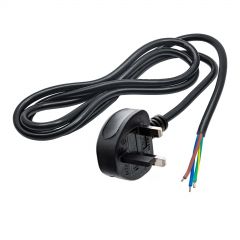 Kabel zasilający Akyga AK-OT-03A bez zakończenia 1.5m 2pin IEC C7 wtyk type G UK