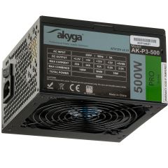 ATX Power Supply 500W Akyga AK-P3-500 P4+4 2x PCI-E 6+2 pin 5x SATA 2x Molex PPFC FAN 12cm