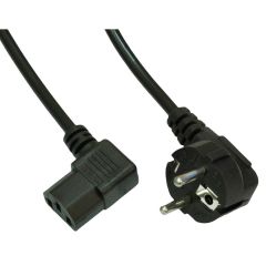 Kabel zasilający Akyga AK-PC-02A kątowy CCA IEC C13 CEE 7/7 250V/50Hz 1.5m