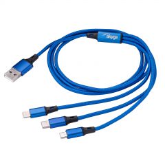 Kabel USB Akyga AK-USB-27 USB A (m) / micro USB B (m) / USB type C (m) / Lightning (m) 1.2m